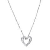 0.25ctw Round Brilliant Cut Heart Pendant, 18ct White Gold