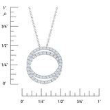 0.90ctw Circle Diamond Pendant, 14k White Gold