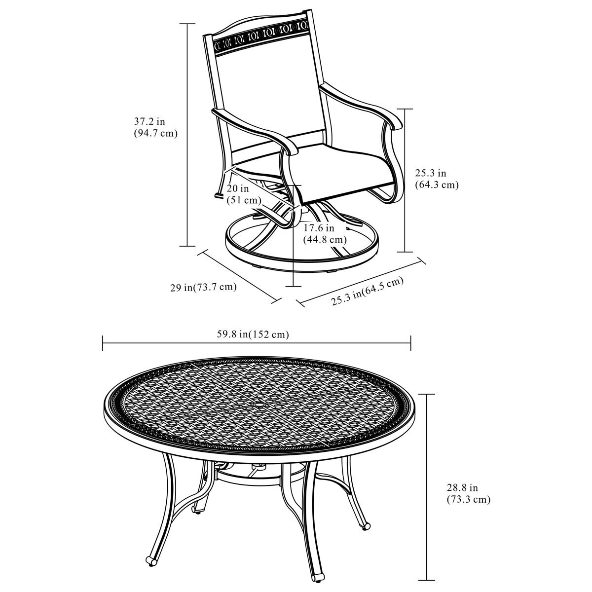 Agio Cullman 7 Piece Sling Dining Set + Cover Costco UK