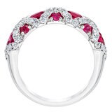 Ruby and 0.65ctw Diamond Ring, Platinum