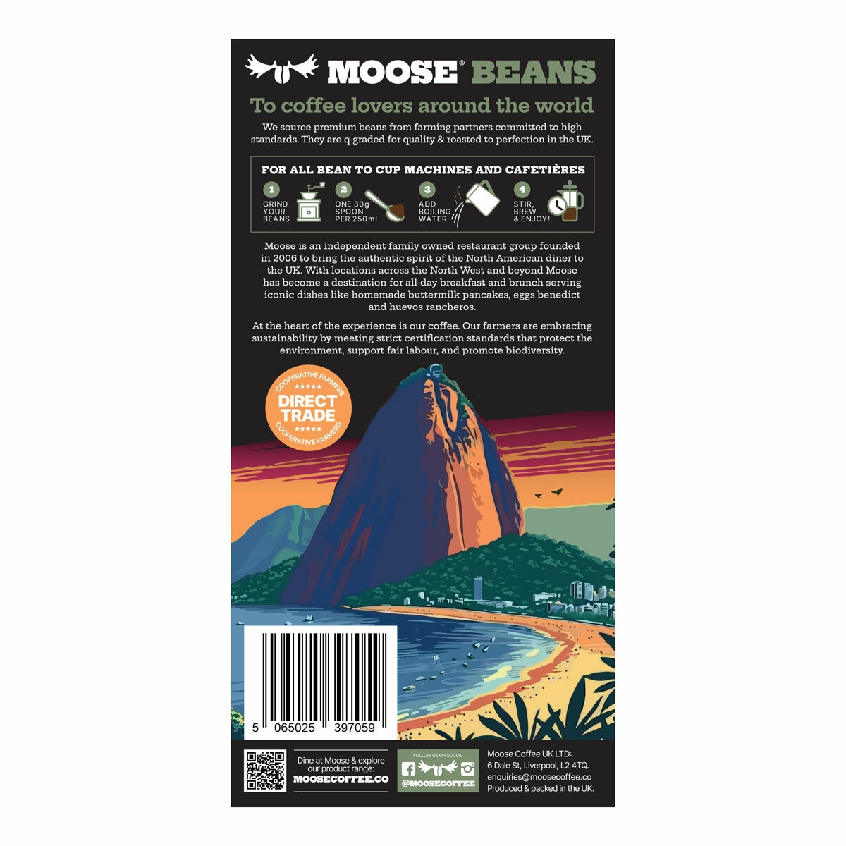 Moose Beans Brazil Blend Coffee Beans, 1kg