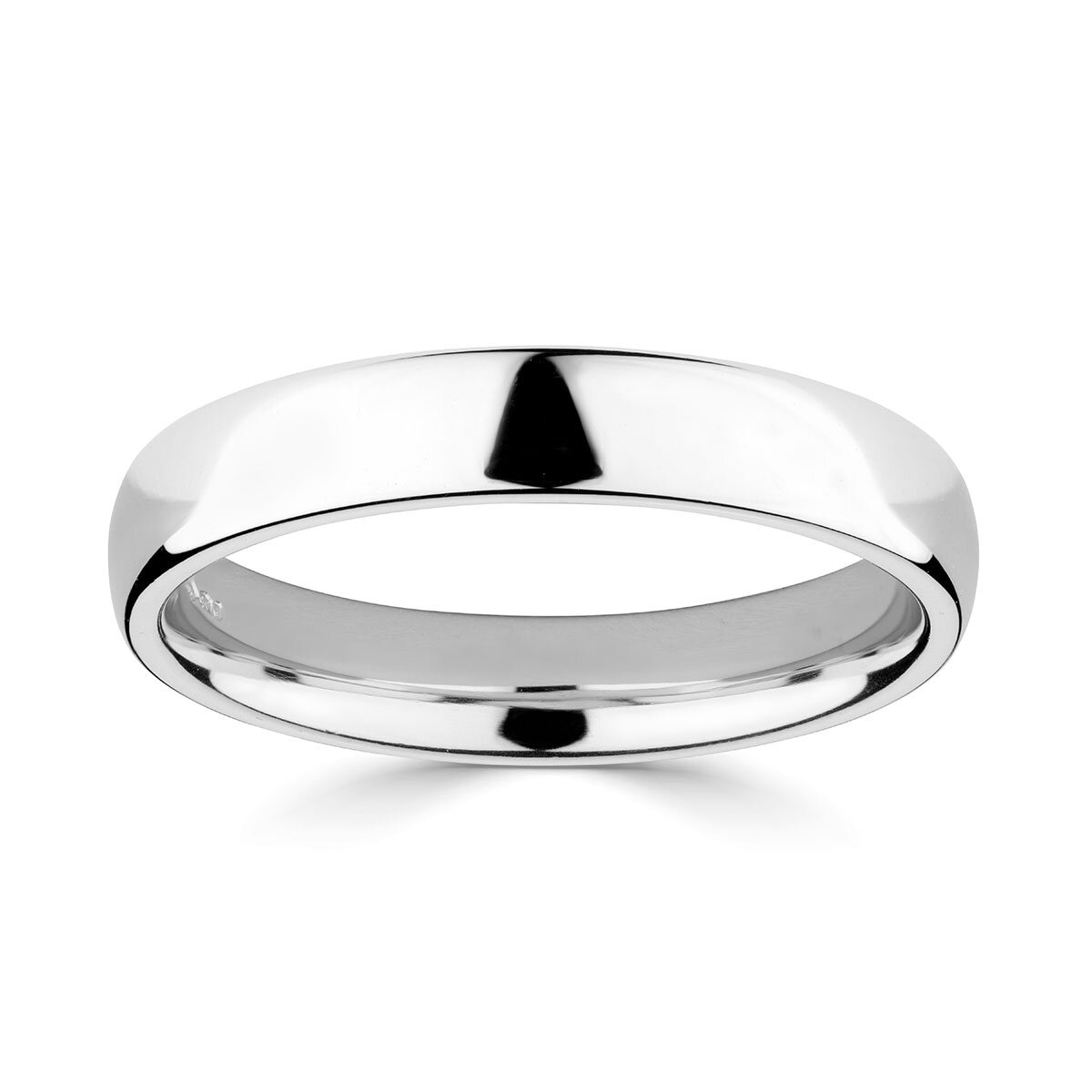 4.0mm Basic Court Wedding band. 18ct White Gold