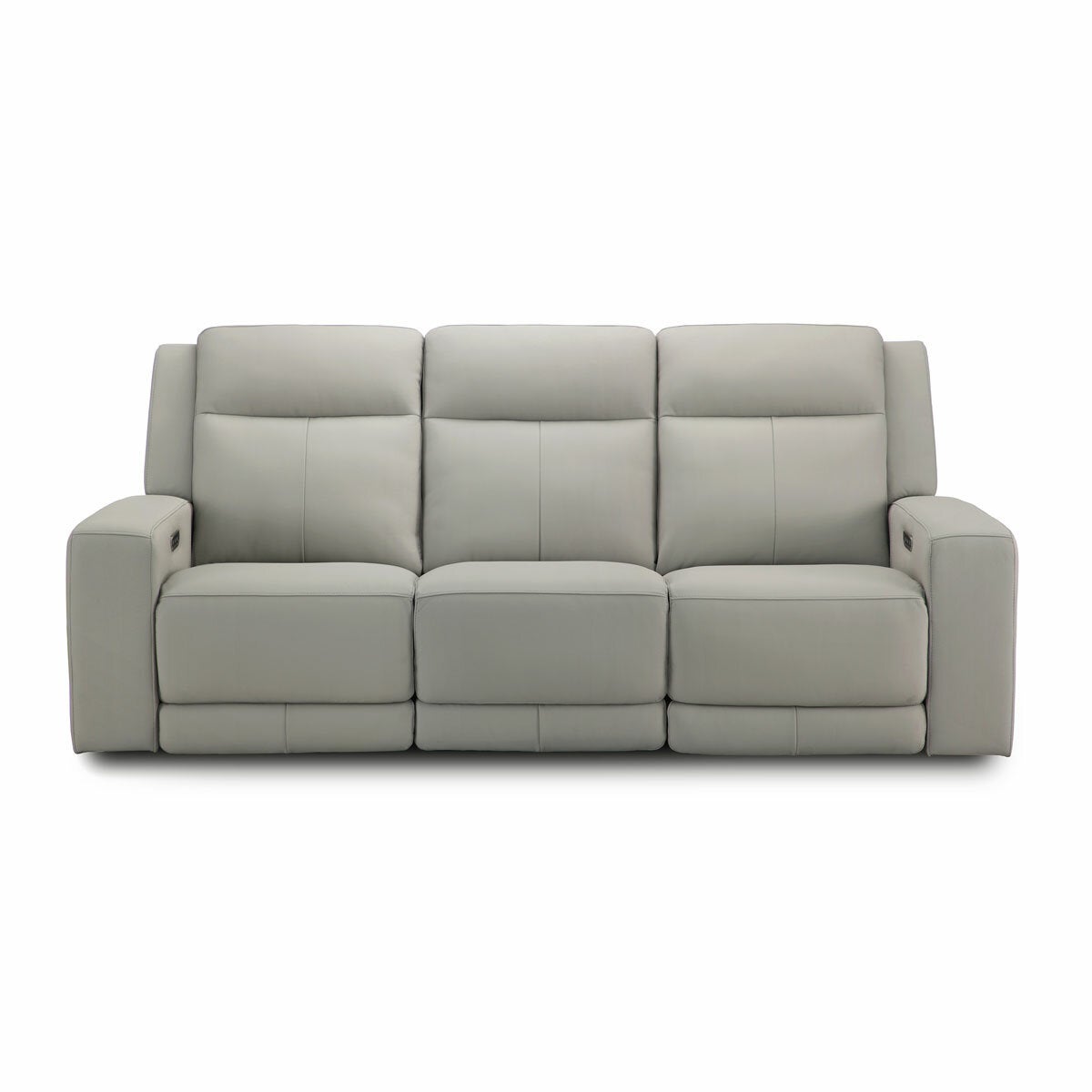 Simon Li Wren Light Grey Leather Power Reclining 3 Seater Sofa with Power Headrest Simon Li Wren Light Grey Leather Power Reclining 3 Seater Sofa with Power Headrest