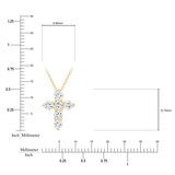 0.50ctw Round Brilliant Cut Diamond Cross Pendant, 14ct Yellow Gold