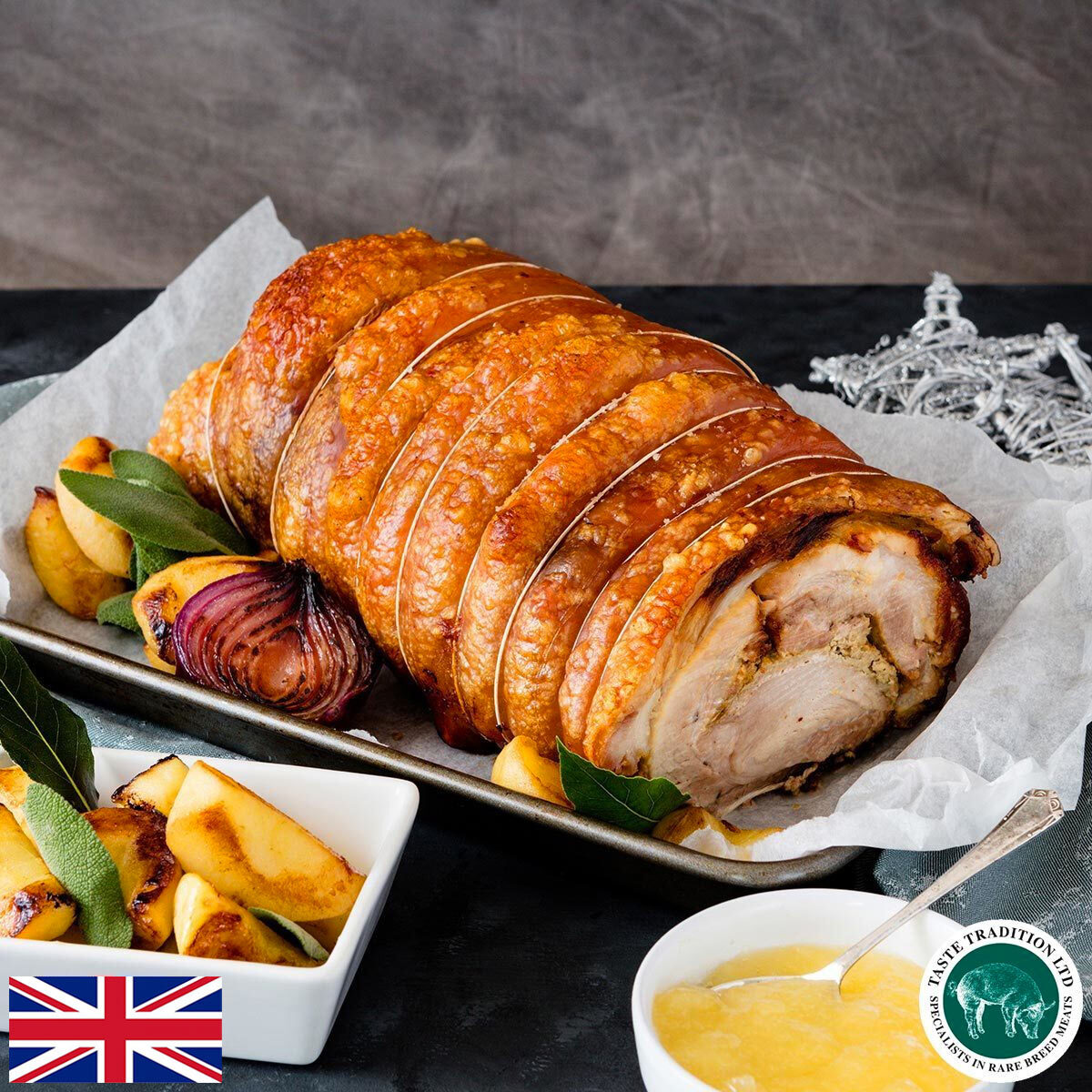 Taste Tradition Christmas Porchetta with Cranberry & Orange Stuffing, 4.5kg (Serves 10-16 people)