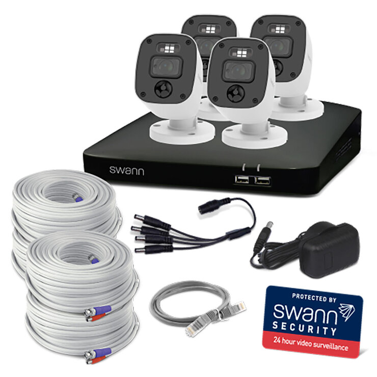 Swann 4MP (2K) DVR 8 x Channel / 4 x PRO-2KMQB Bullet Cameras with 1TB HDD, SWDVK-8468042KMQB-EU