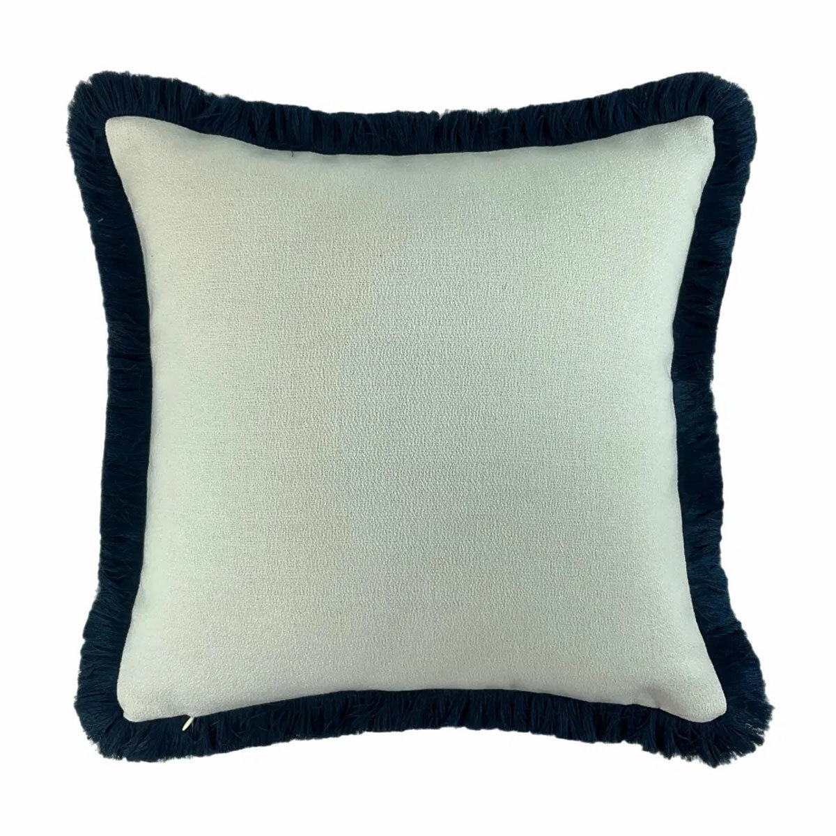 Malini Hugo Navy Fringed Feather Fill Cushion, 56 x 56 cm