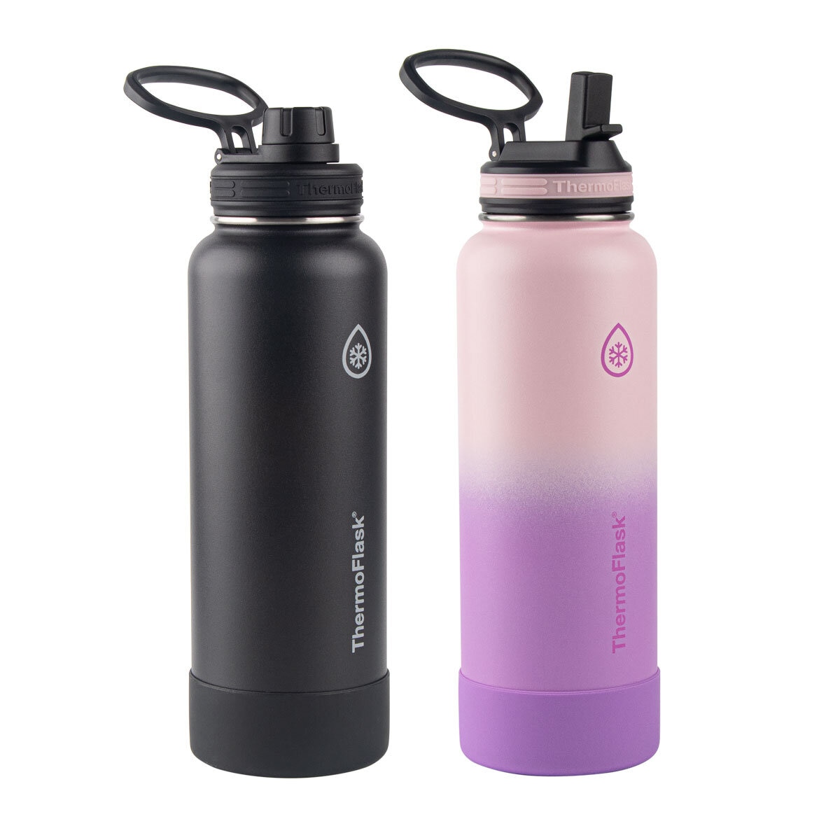 Thermoflask 2 pack in black and purple