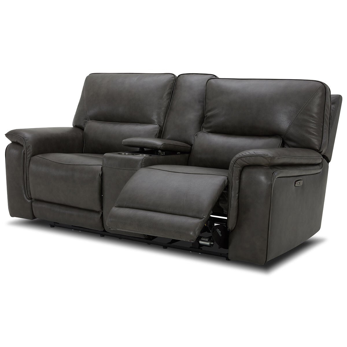 Gilman Creek Maxwell Grey Leather Power Recliner 2 Seater Sofa With Power Headrests 