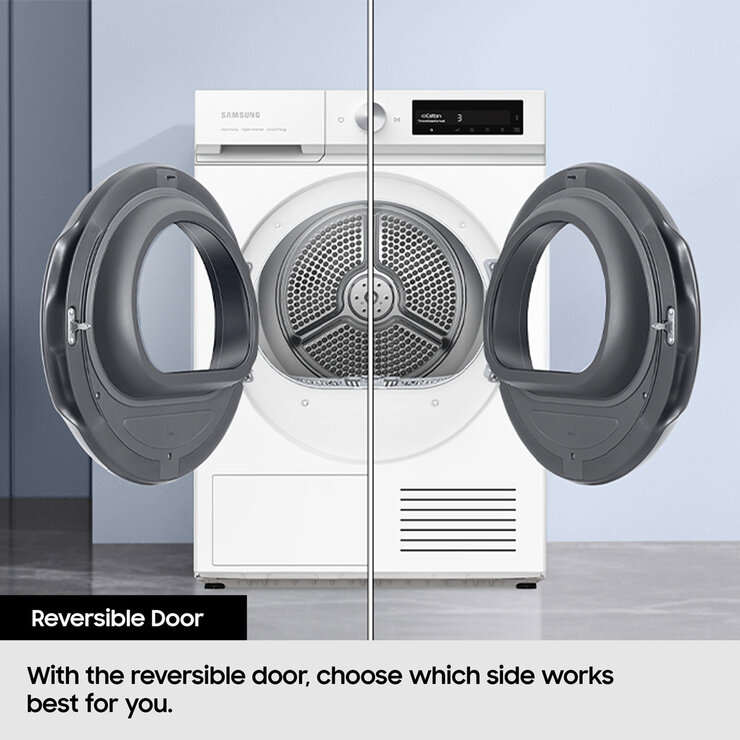 Samsung Series 5 DV90CGC0A0AEEU, 9kg Heat Pump Tumble Dryer, A++ Rated in White