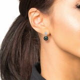 8-9mm Tahitian Pearl & 0.45ctw Diamond Earrings, 14ct White Gold 8-9mm Tahitian Pearl & 0.45ctw Diamond Earrings, 14ct White Gold