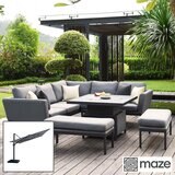 Maze Pulse Corner Dining Set with Square Height Adjustable Table