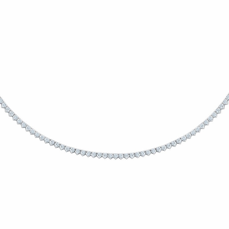 10.00ctw Round Brilliant Cut Diamond Tennis Necklace, 14ct White Gold