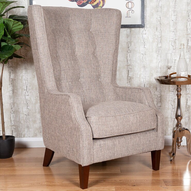 Piper Hamilton Beige Fabric Accent Chair Costco UK