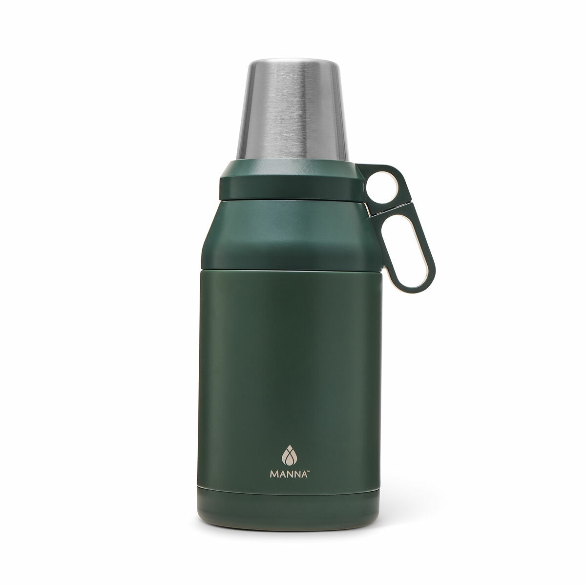 Manna Stack Jug with 4 Stackable Stainless Steel Cups, 1.9L in Green