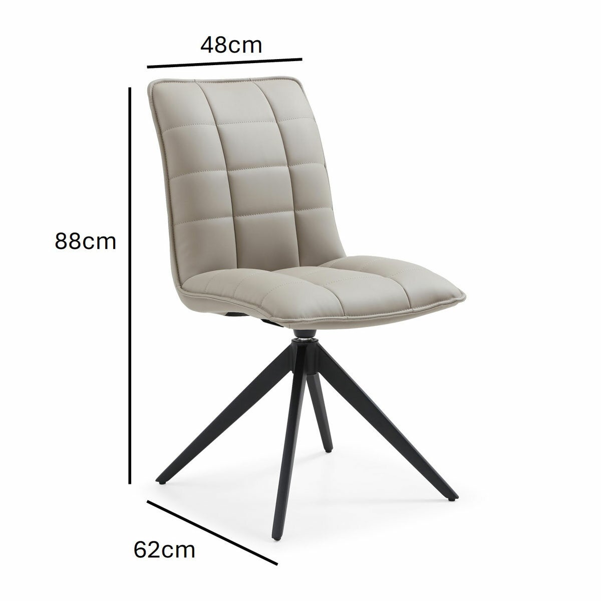 Indus Valley Skylar Taupe Faux Leather Dining Chair, 2 Pack