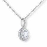 1.00ctw Round Brilliant Cut Diamond Halo Pendant, 18ct White Gold
