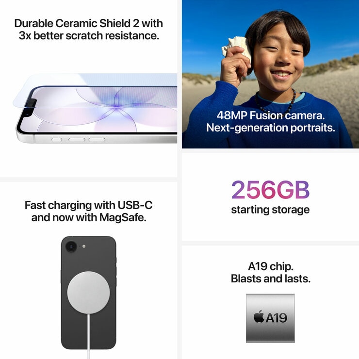 Apple iPhone 17e 256GB Sim Free Mobile Phone in Black,