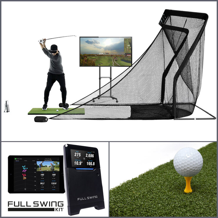 Full Swing Kit Launch Monitor with Deluxe Large Home Net and Tee Turf