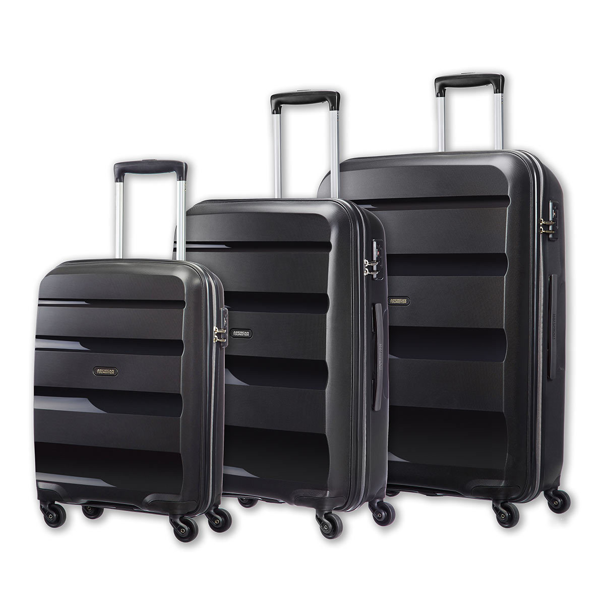 American Tourister Bon Air 3 Piece Hardside Suitcase Set, Black