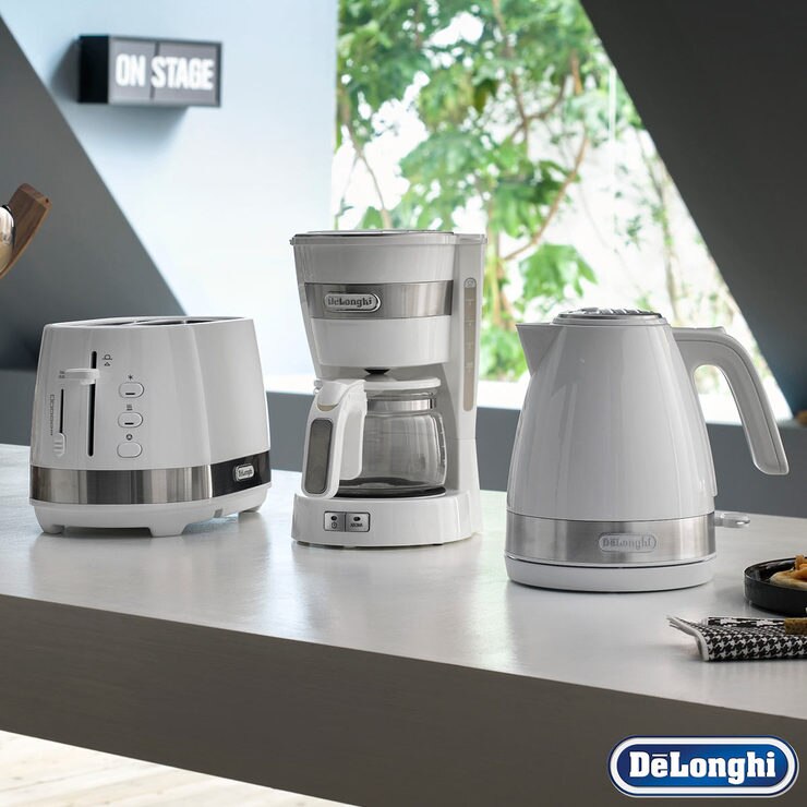 De'Longhi Active Kettle, Toaster & Filter Coffee Machine Set, White