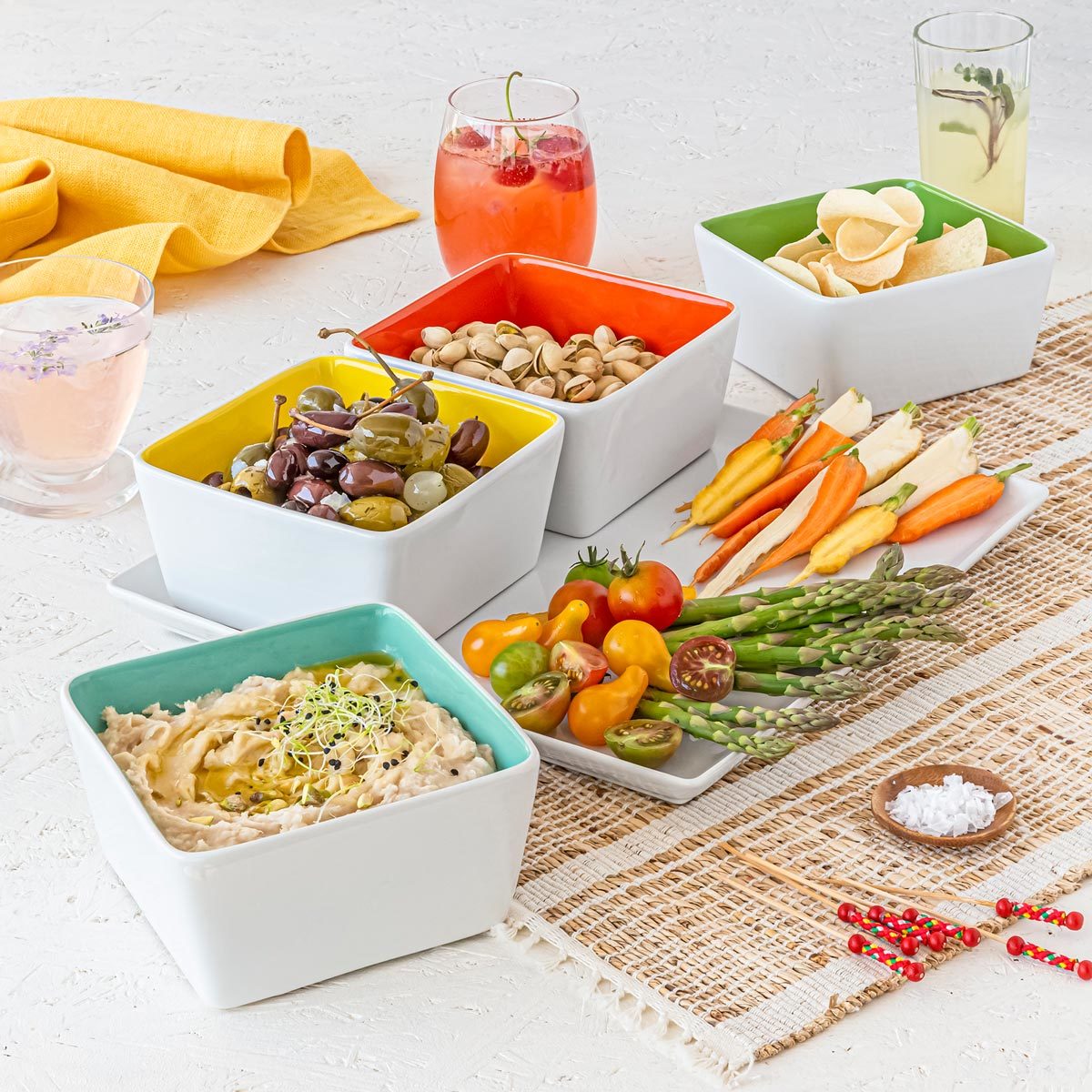 Over & Back Summertime Stoneware 5 Piece Serving Set Costco UK