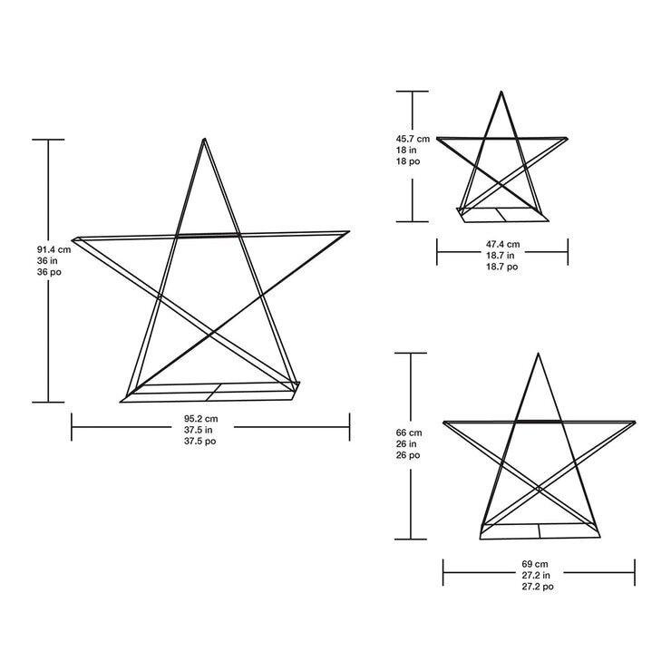 Buy 3pc LED Stars Dimensions Image at Costco.co.uk
