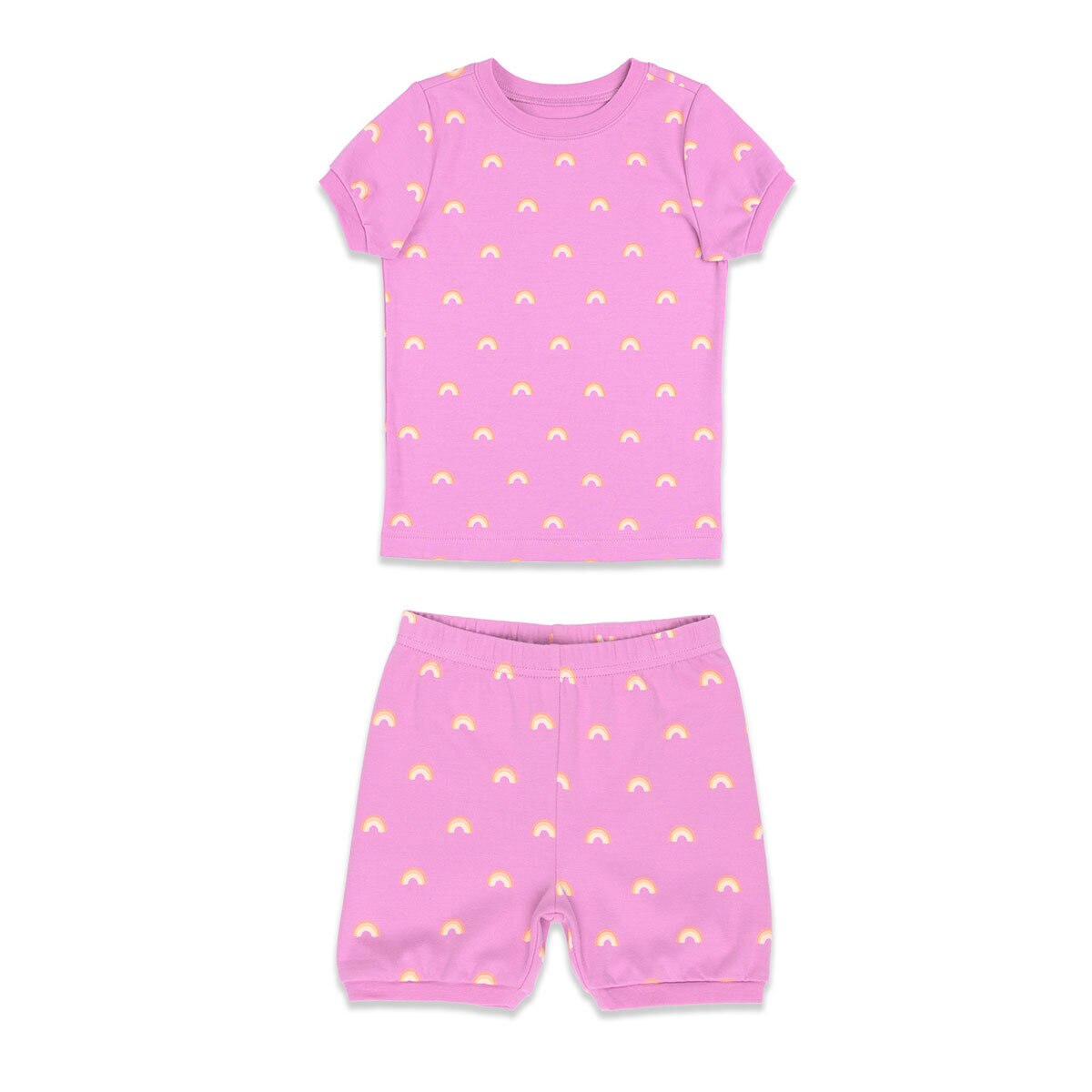 Pekkle Summer Pyjama 4 Piece Set in Rainbow & Cereal, 5 Years