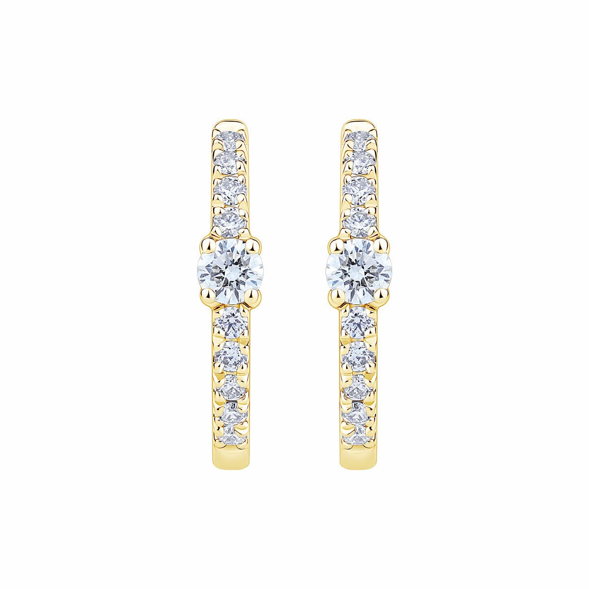 0.20ctw Round Brilliant Cut Diamond Hoop Earrings, 14ct Yellow Gold 0.20ctw Round Brilliant Cut Diamond Hoop Earrings, 14ct Yellow Gold