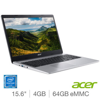 Acer 315, Intel Pentium N5000 Silver, 4GB RAM, 64GB eMMC, 15.6 Inch, Chromebook, NX.HKCEK.002