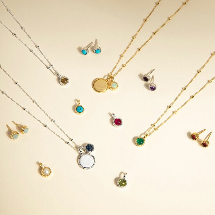 Gold Plated Semi-Precious Pendant