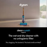 Lifestyle image of Dyson Clean+Wash Hygiene hard floor cleaner with no unhygenic filter