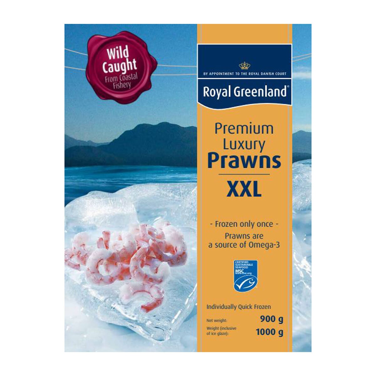 Royal Greenland XXL Coldwater Prawns, 1kg