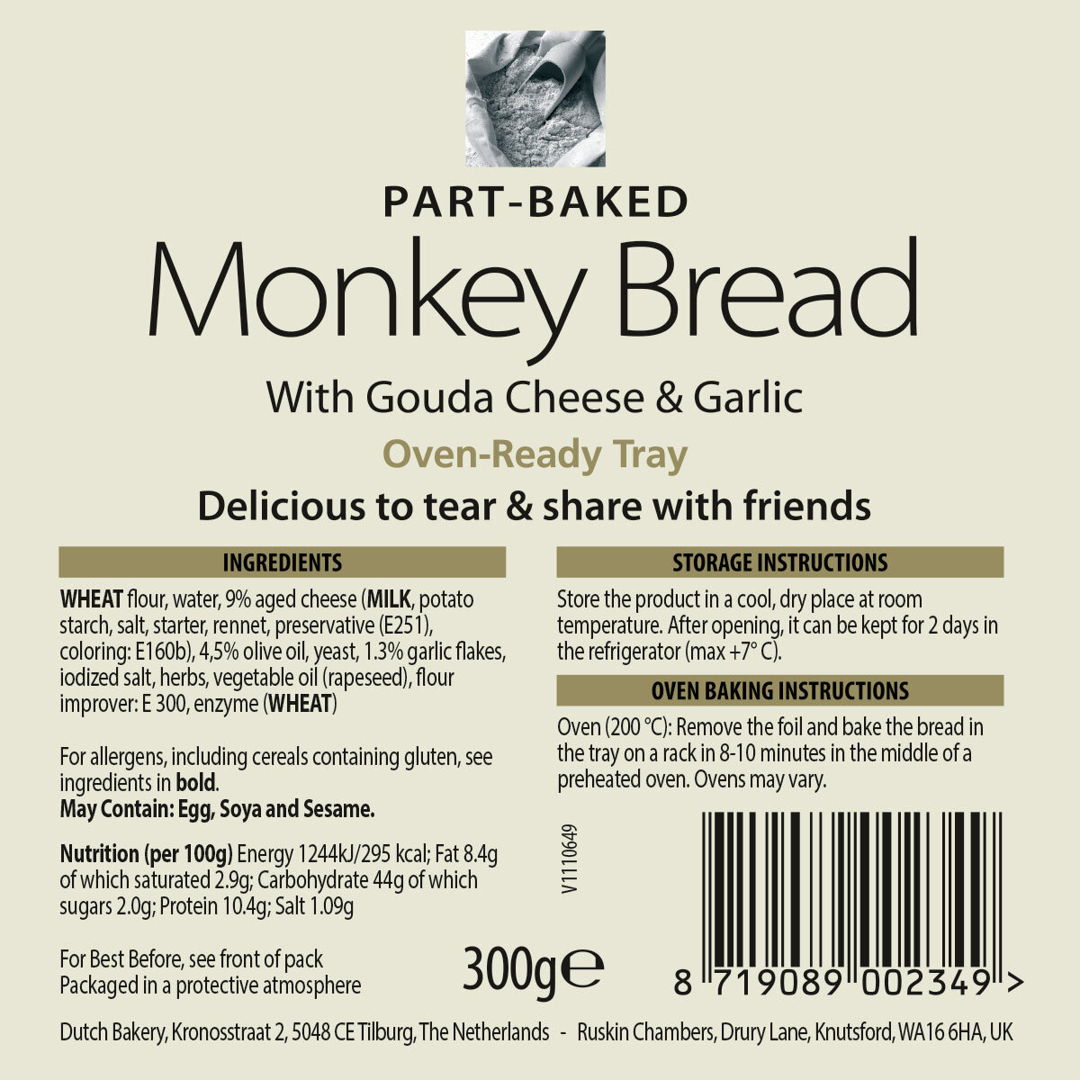 Get Fresh At Home Monkey Bread With Gouda Cheese and Garlic, 2 x 300g 