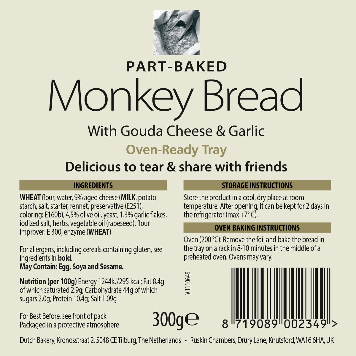Get Fresh At Home Monkey Bread With Gouda Cheese and Garlic, 2 x 300g