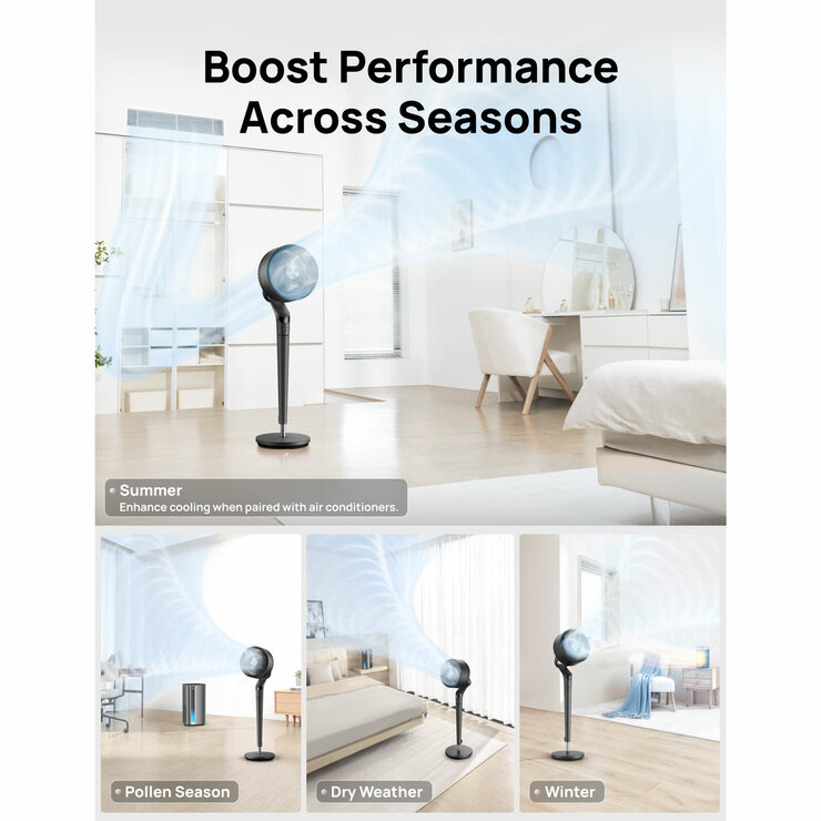 Lifestyle image of fan being used across seasons