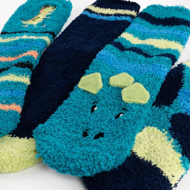 Totes Toastie Kids Socks, 4 Pack in Dinosaur