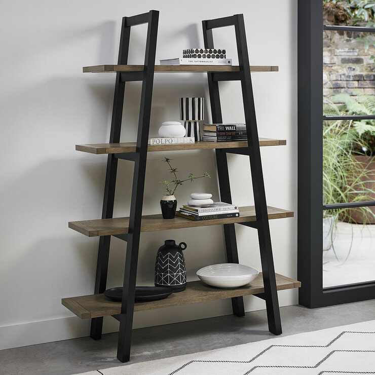 Bentley Designs Camden Weathered Oak & Peppercorn Open Display Unit Bentley Designs Camden Weathered Oak & Peppercorn Open Display Unit