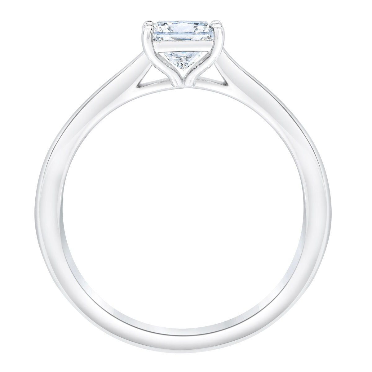 0.50ct Princess Cut Diamond Solitaire Ring, Platinum