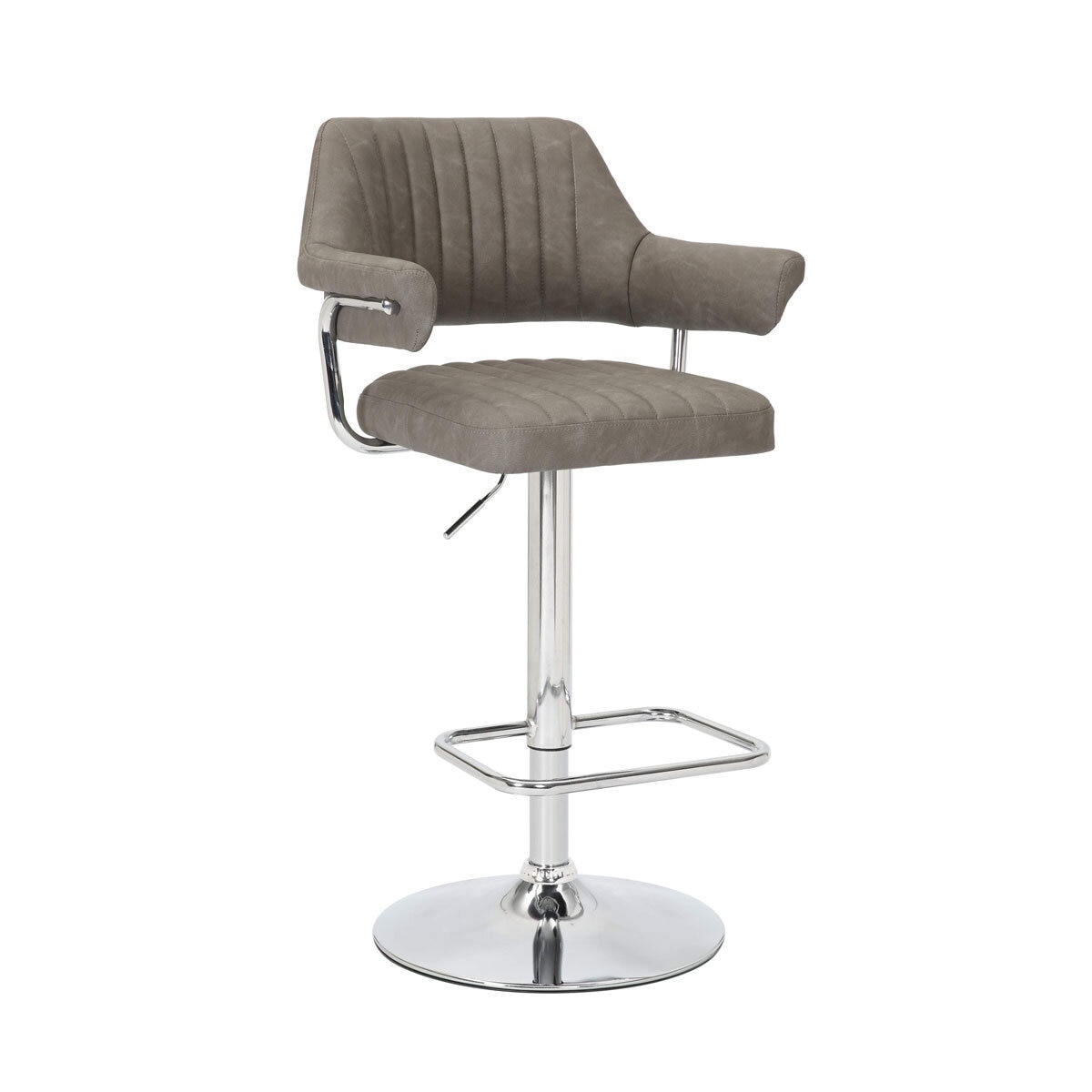 Cortez Grey Faux Leather Bar Stool, 2 Pack