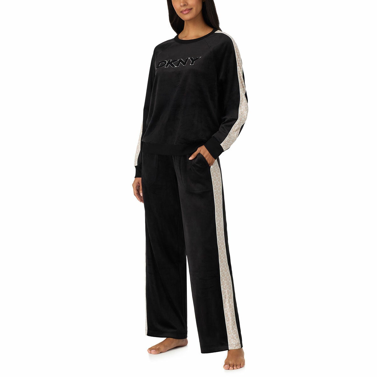 DKNY Women's Plush Lounge Set in Black DKNY Women's Plush Lounge Set in Black