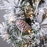 9ft (2.7m) Pre-lit Flocked Glitter Christmas Garland with 150 Colour changing LED Lights
