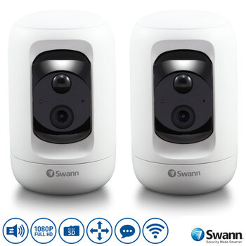 Swann 1080p Pan & Tilt Security Camera, Twin Pack, SWIFI-PTCAM232GB