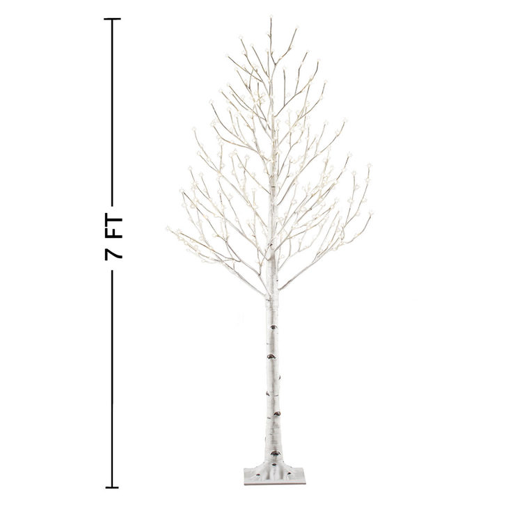 7ft (2.1 m) Indoor/Outdoor Fully Lit Birch Twig Tree With 280 LED ...