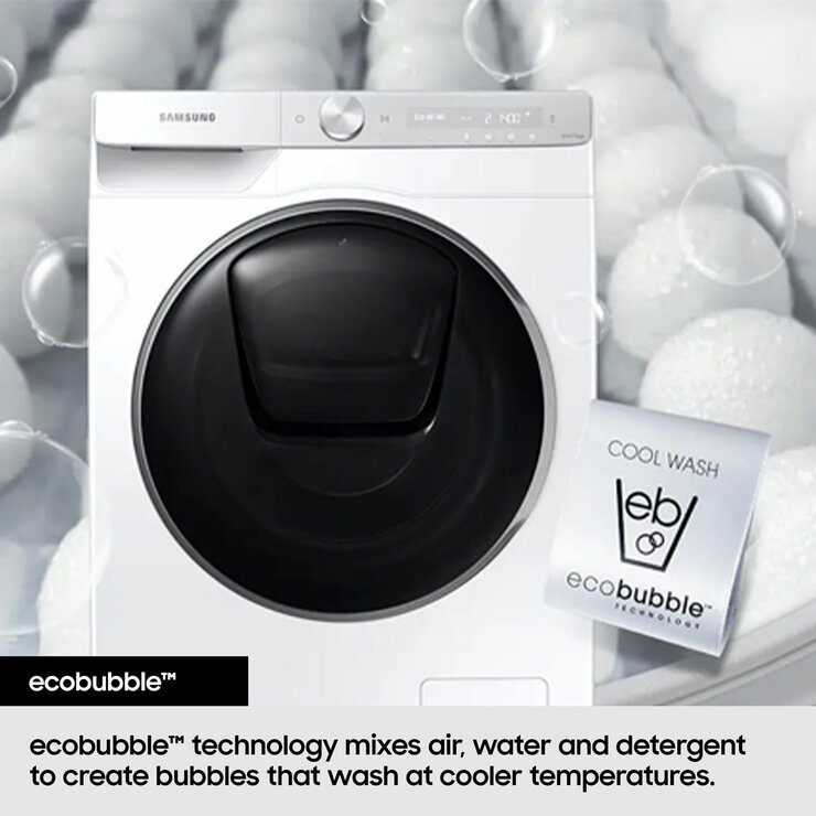 Samsung Series 8, SpaceMax WW11DB8B95GHU1 11kg Washing Machine, A Rated in White