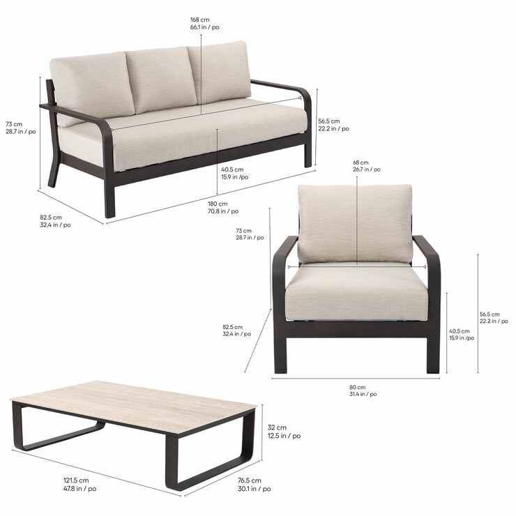 MoDe Living Calgary 4 Piece Deep Seating Set + Cover
