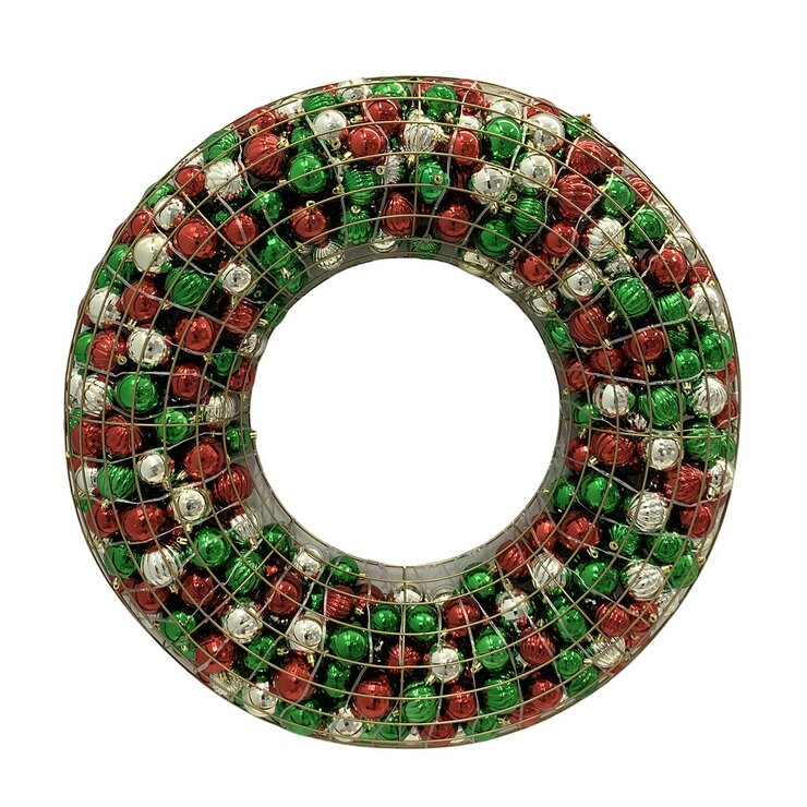 36 inch LED Ornament Wreath With LED lights, Multi Colour