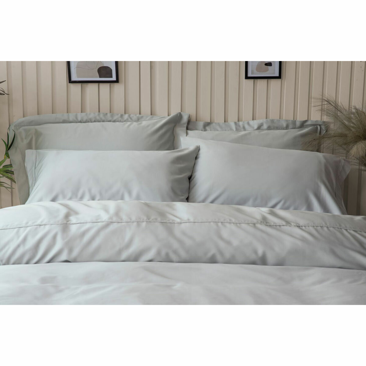 Belledorm Bamboo Cotton Blend King Size Pillowcase Pair, Platinum