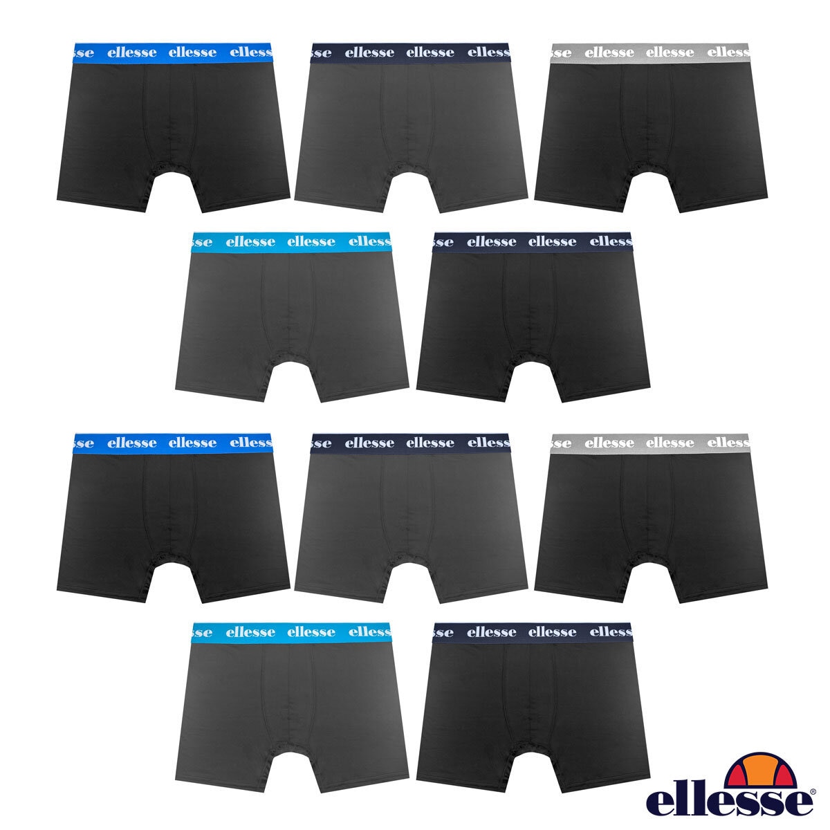 Ellesse Men's Boxer Briefs, 10 Pack