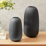 Evergreen LED Porcelain Lantern, 2 Piece Set in Black Evergreen LED Porcelain Lantern, 2 Piece Set in Black